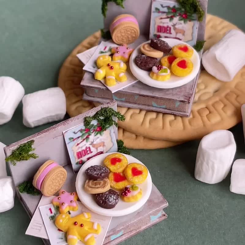 Christmas and New Year miniature for dollhouse, scale 1:12, polymer plastic - 公仔/玩偶 - 其他材質 多色
