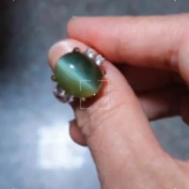 JadeStyle【晨曦幻影】 臺灣蜜糖貓眼玉玫瑰金戒指 - 戒指 - 玉石 