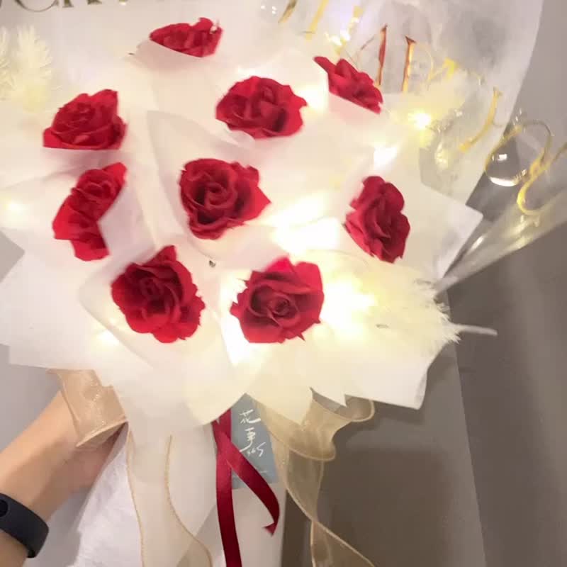 [Can be customized] Lucky to have you and my romance only give you a Valentine's Day bouquet of eternal rose bouquet (big - Dried Flowers & Bouquets - Plants & Flowers 