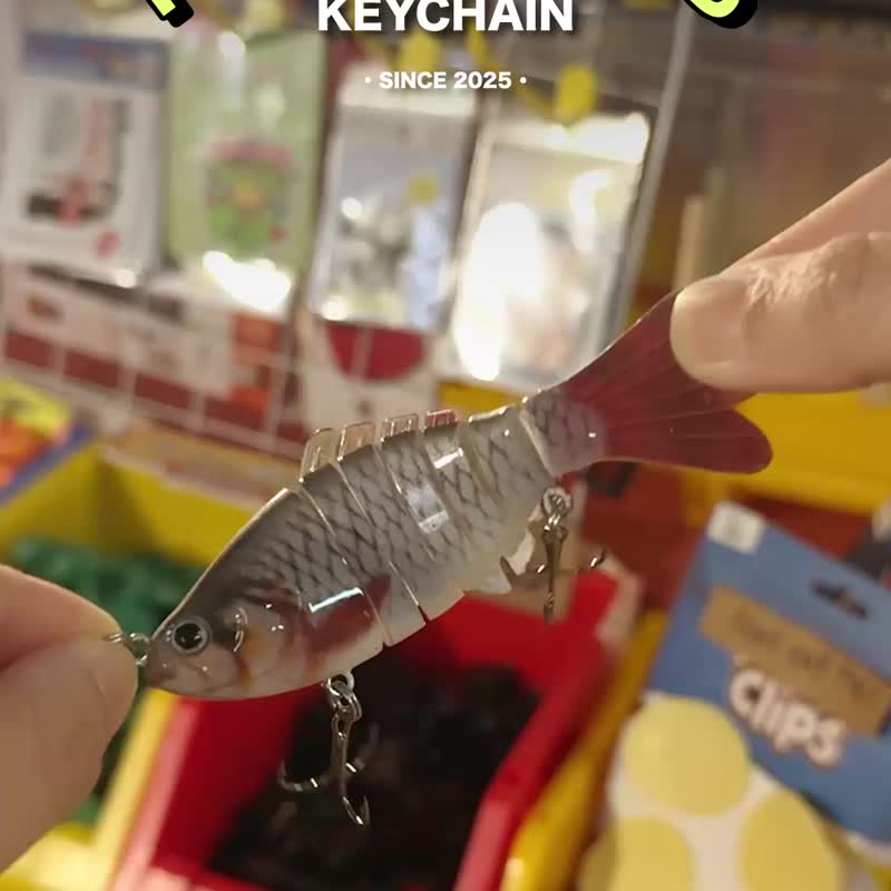 Hello i am Keychain - 003 魚餌鑰匙圈 粉紅色花花 - 鑰匙圈/鑰匙包 - 塑膠 多色