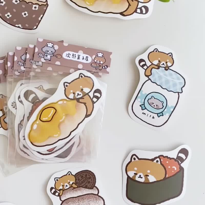 防水貼紙/浣熊菓子屋二代大貼紙/共9款 - 貼紙 - 紙 多色
