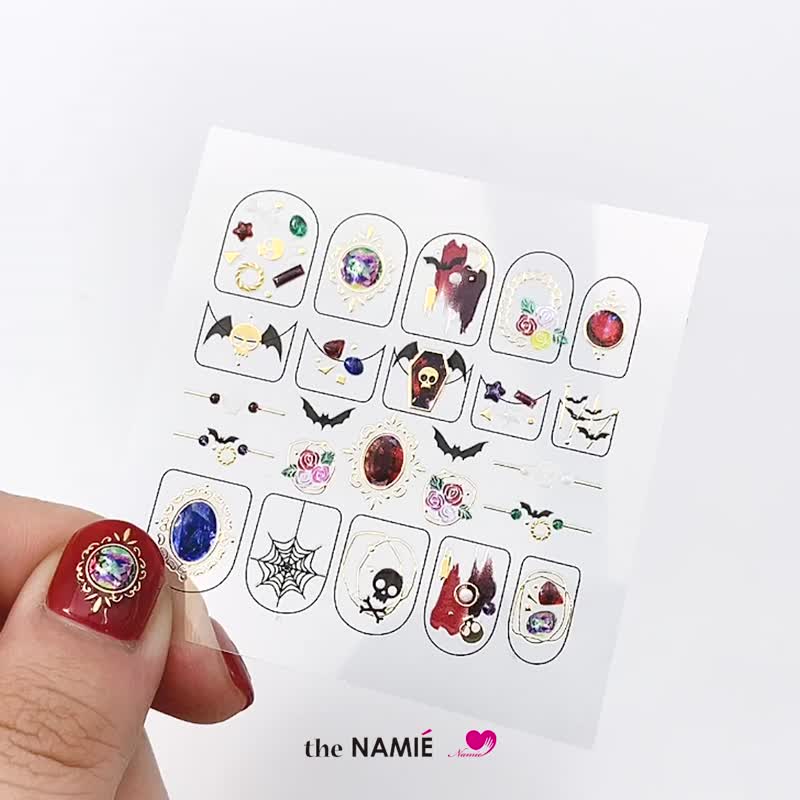 【 DIY 美甲】Nail Look 美甲裝飾藝術貼紙 萬聖節鏡子 - 指甲油/指甲貼 - 樹脂 金色