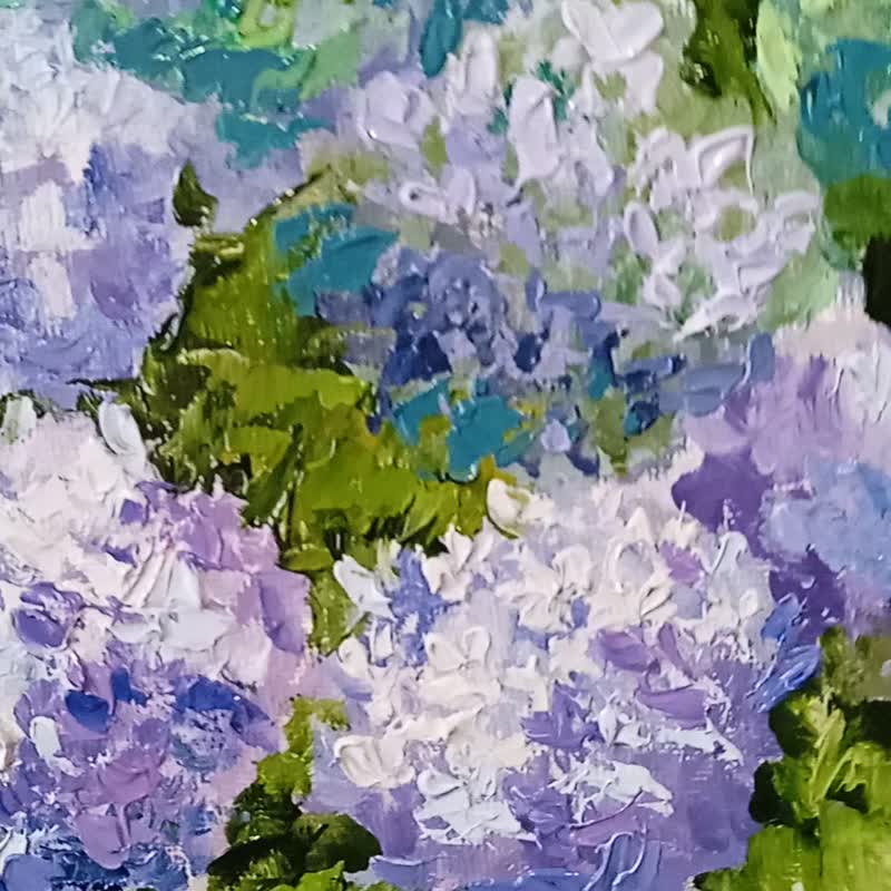 Flower Painting Hydrangea Painting Flower Wall Art Original Painting - Illustration, Painting & Calligraphy - Other Materials Purple