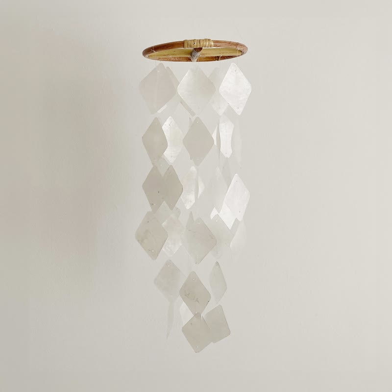 PRE-MADE | Finnish Bakery_rhombus_Natural | Shell Wind Chime Mobile | #0-406 - 擺飾/家飾品 - 貝殼 白色