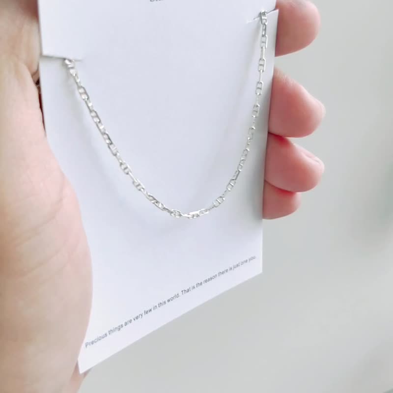 SV925 Dainty Thin Pig Nose Chain Bracelet, Anklet, Adjustable, 8 Chain - กำไลข้อเท้า - เงินแท้ สีเงิน