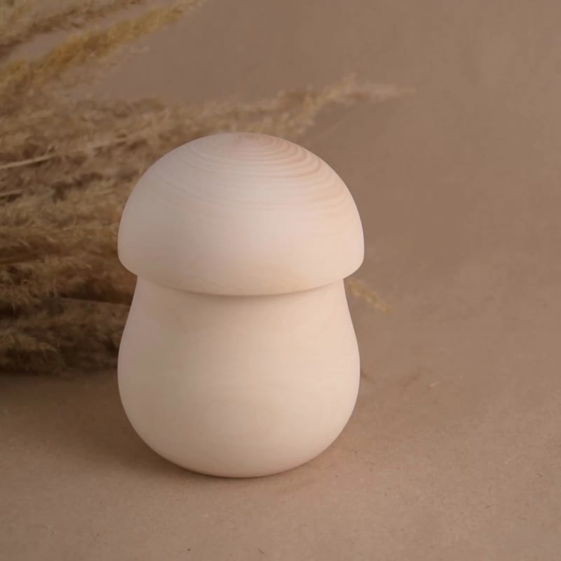 Matryoshka Nesting Russian Dolls Wooden Mushroom that Stack Inside - 寶寶/兒童玩具/玩偶 - 木頭 卡其色