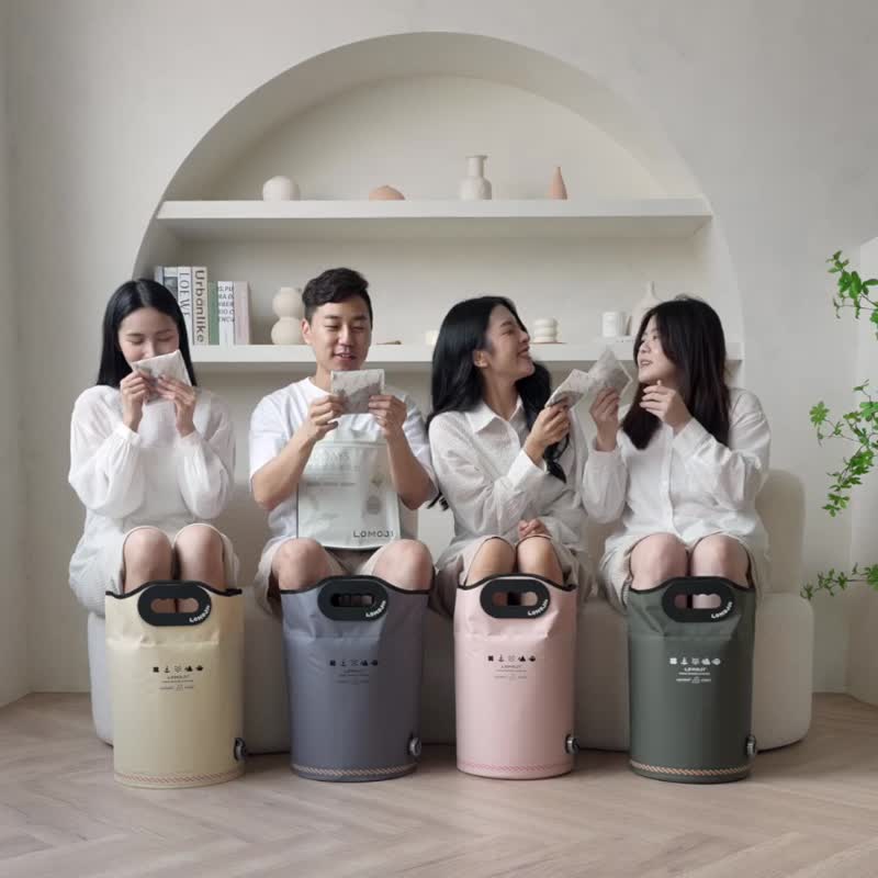 Foot Soak Wellness SPA Gift Set [SPA Warming Foot Bath Bag with 21 Herbal Circulation Bath Sachets] Home SPA - Travel Kits & Cases - Other Materials White