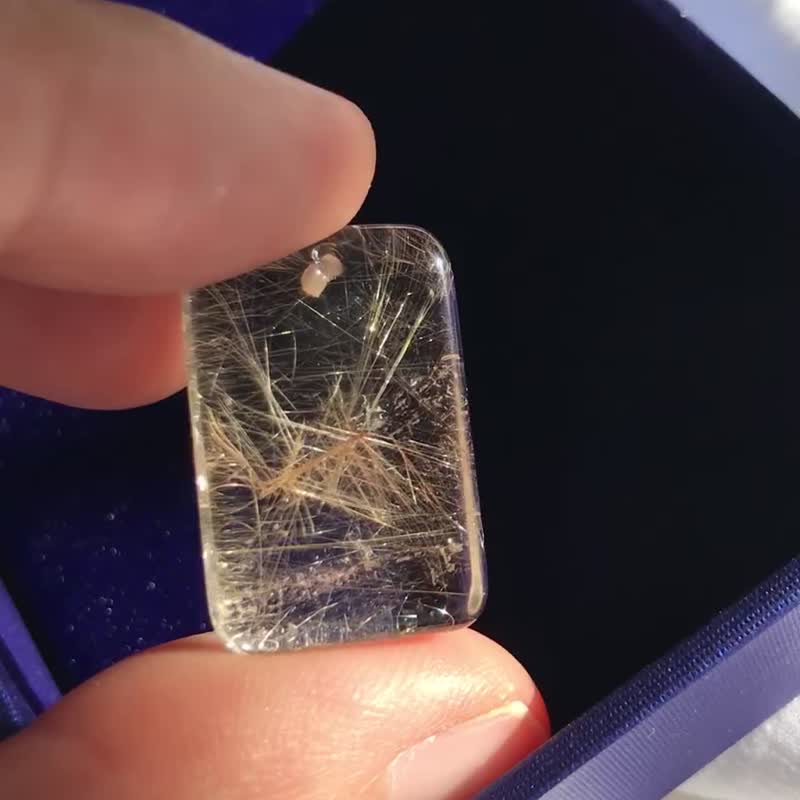 巴西金髪晶水晶吊墜 項鍊 原石 水晶 擺設 pendant jewelry - 項鍊 - 水晶 金色