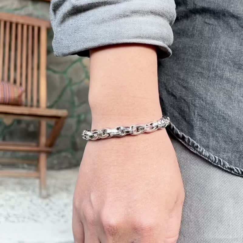 [Customized] Thick twist bracelet 316L medical steel/silver - Bracelets - Stainless Steel Silver