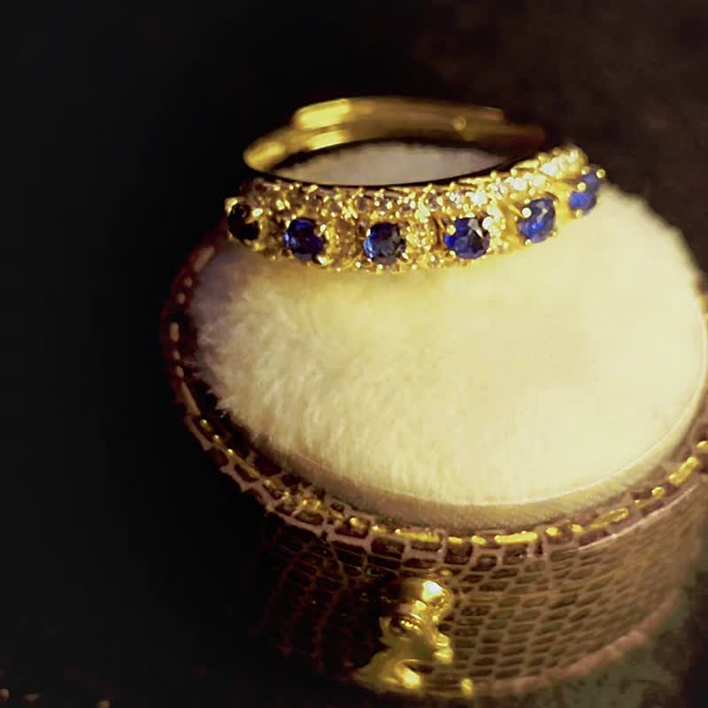 Exquisite | High Fire Brilliance Unheated Royal Blue Sapphire | Sri Lankan Sterling Silver Unisex Stackable Ring - แหวนทั่วไป - เครื่องเพชรพลอย 