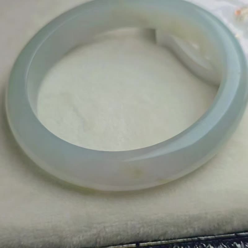 Fortune Attraction • Ethereal Aura • Fulfillment | Tiffany Baby Jelly Ice Jade Bangle with Gold Flakes | Burmese Grade A Jadeite Bangle - Bracelets - Jade 