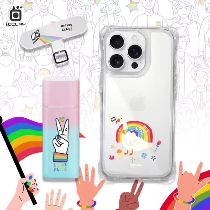 【LGBTQIA+】LOVE WINS 360度旋轉手機掛繩夾片 手機夾片 不斷裂 - 手機配件 - 塑膠 