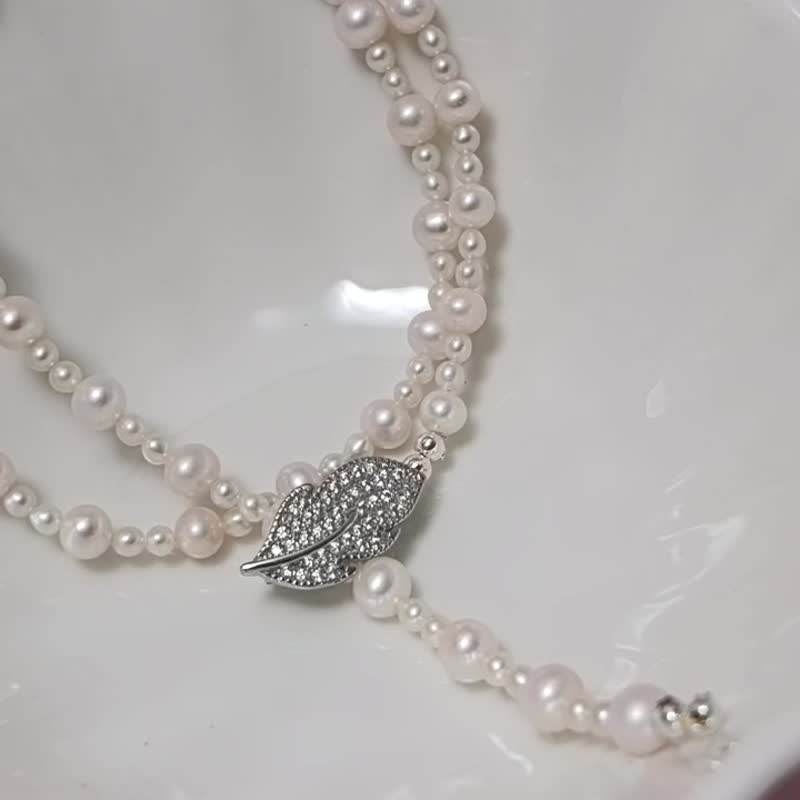 華麗麗 天然淡水珍珠 Baby珠 極光炫彩 多戴法 項鏈 - 項鍊 - 珍珠 白色