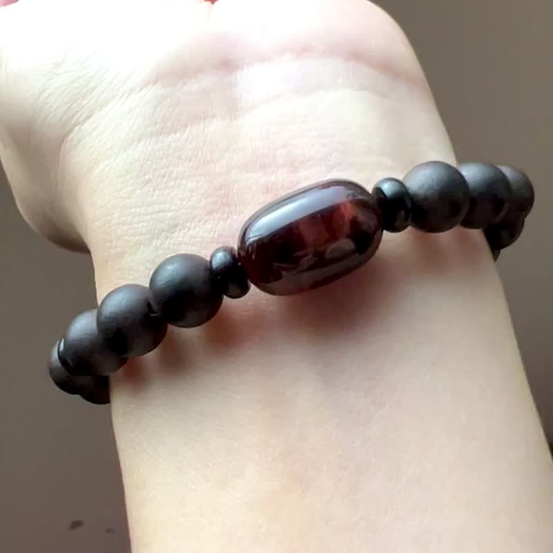 || Black Tiger || Simple and unisex bracelet. Stone/ Ebony / Natural Stone Fast Shipping - สร้อยข้อมือ - คริสตัล สีดำ