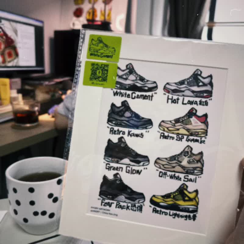 原創球鞋Sneakers系列裝飾畫 a5尺寸母親節禮盒2025 母親節 母親 - 海報/掛畫/掛布 - 紙 