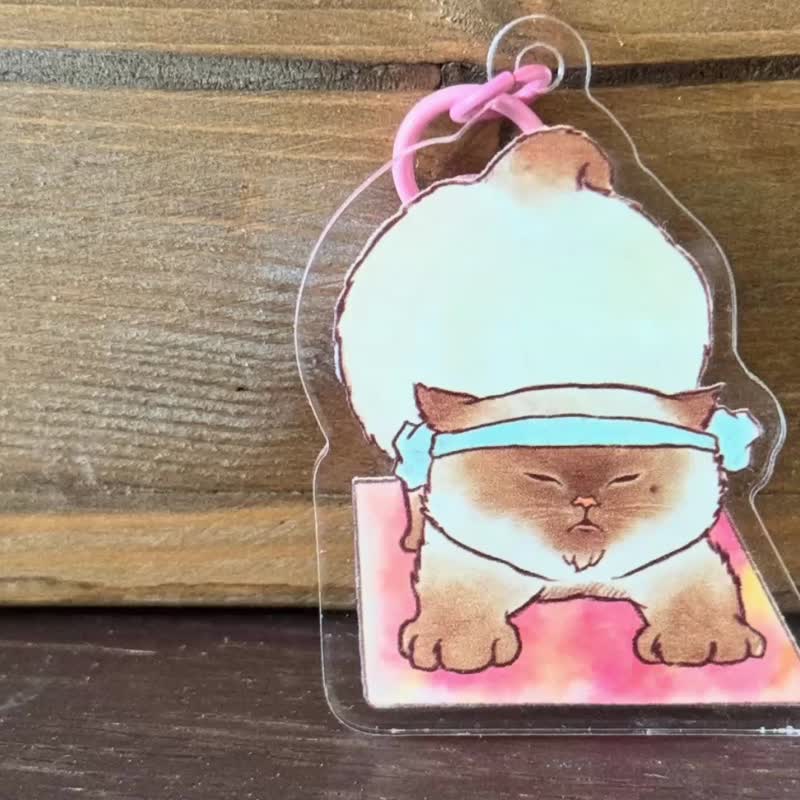 พวงกุญแจ อคริลิค Yoga Club Siamese Cats — Acrylic Keychain - ที่ห้อยกุญแจ - อะคริลิค สีใส