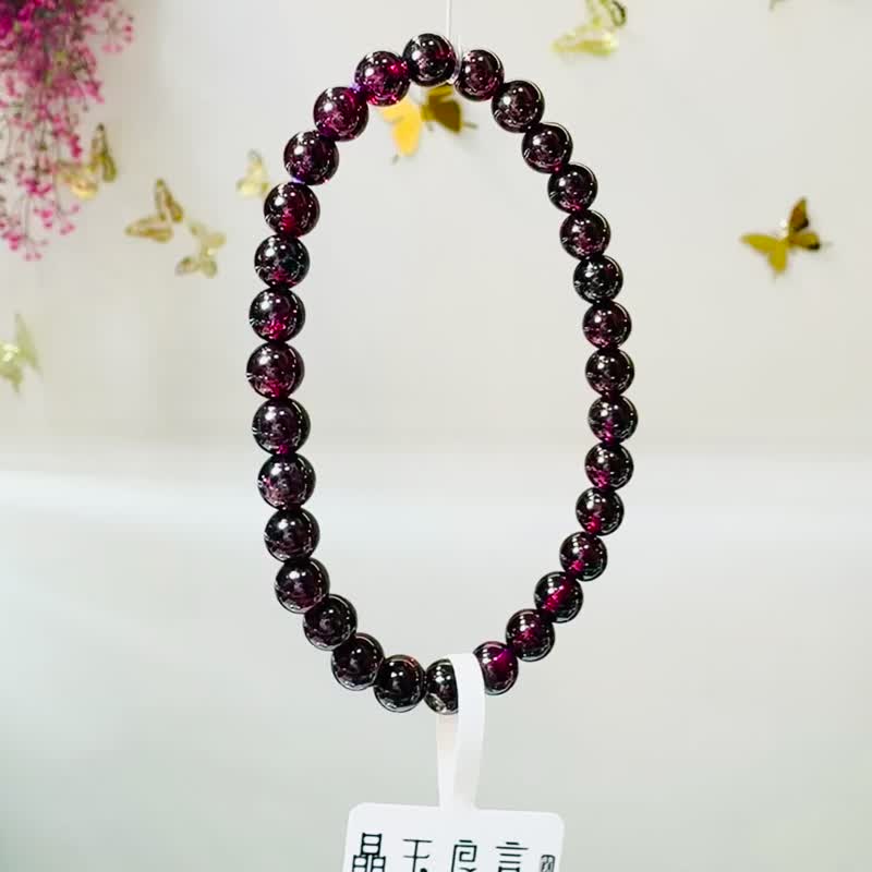 天然小精品紫牙烏水晶6mm美容水晶氣血循環 - 手鍊/手環 - 水晶 紫色