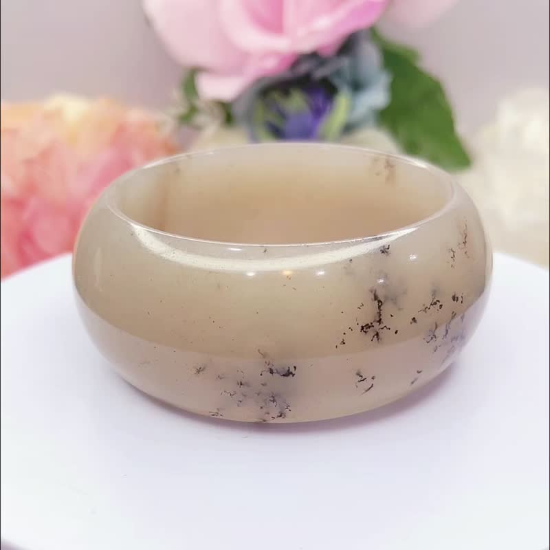 NO.52獨特豐盛草花寬版輪胎手鐲 56 MM 圈口 草花鐲佘太翠玉鐲 - 手鍊/手環 - 玉石 多色