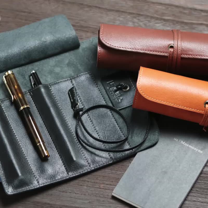 革職人 LEATHER FACTORY【DUALLINE Roll Pen Case】Made in Japan - กล่องดินสอ/ถุงดินสอ - หนังแท้ หลากหลายสี