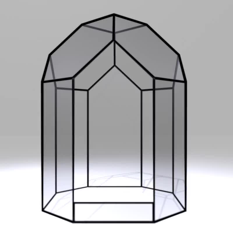 Digital drawing for printing 016. Stained glass terrarium. DIY terrarium. PDF - 圖文模板設計 - 其他材質 