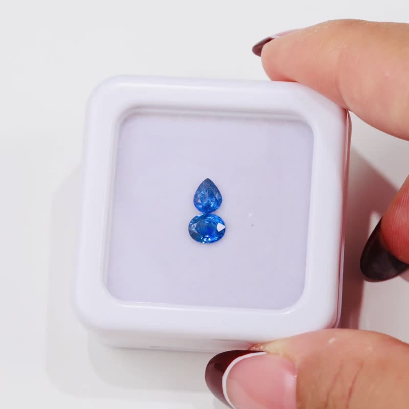 Monochrome wulu blue galaxy color #2 sapphire gem kit 4.5mmx3.5mm pear oval - สร้อยคอ - เครื่องเพชรพลอย สีน้ำเงิน