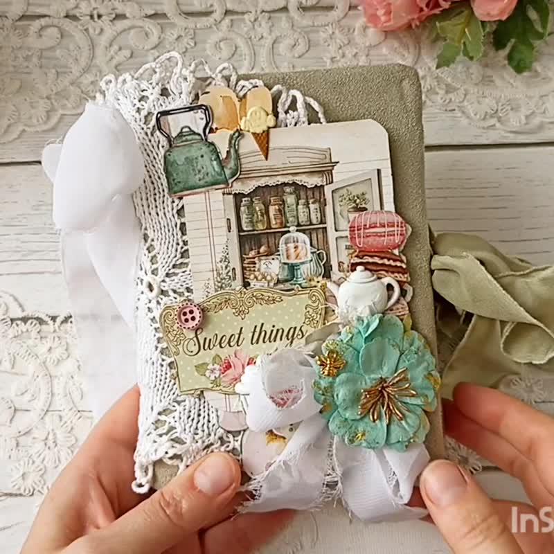 廚房食譜書雜誌 手工製作 空白 6*5 烹飪筆記本 記錄食譜 - 筆記本/手帳 - 紙 綠色