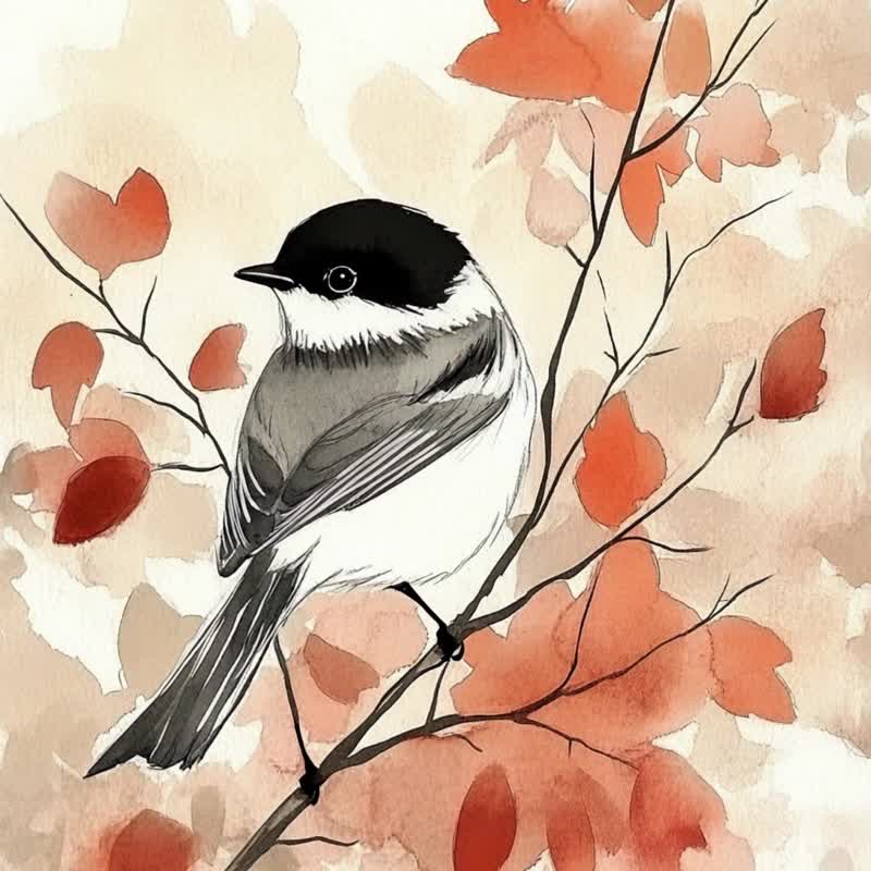 春鳥晨語3 東方水彩清新花鳥意境臥室客廳裝飾日式禪意藝術版掛畫 - 海報/掛畫/掛布 - 棉．麻 