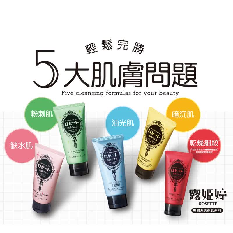 【ROSETTE】Mineral Mud Facial Cleanser 120g (6 Types) - Facial Cleansers & Makeup Removers - Other Materials 