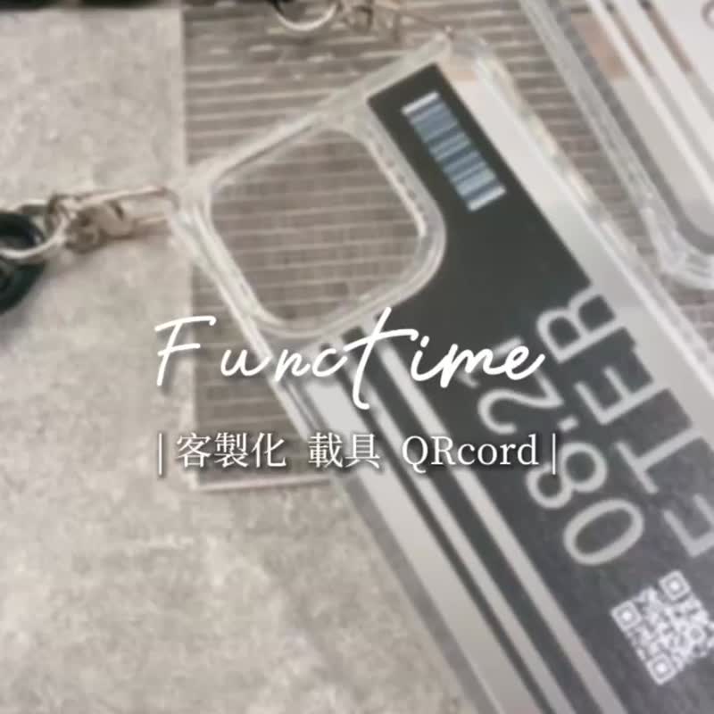 【Functime】客製化 極簡風載具QRcord 黑色 手機殼 - 手機殼/手機套 - 塑膠 透明