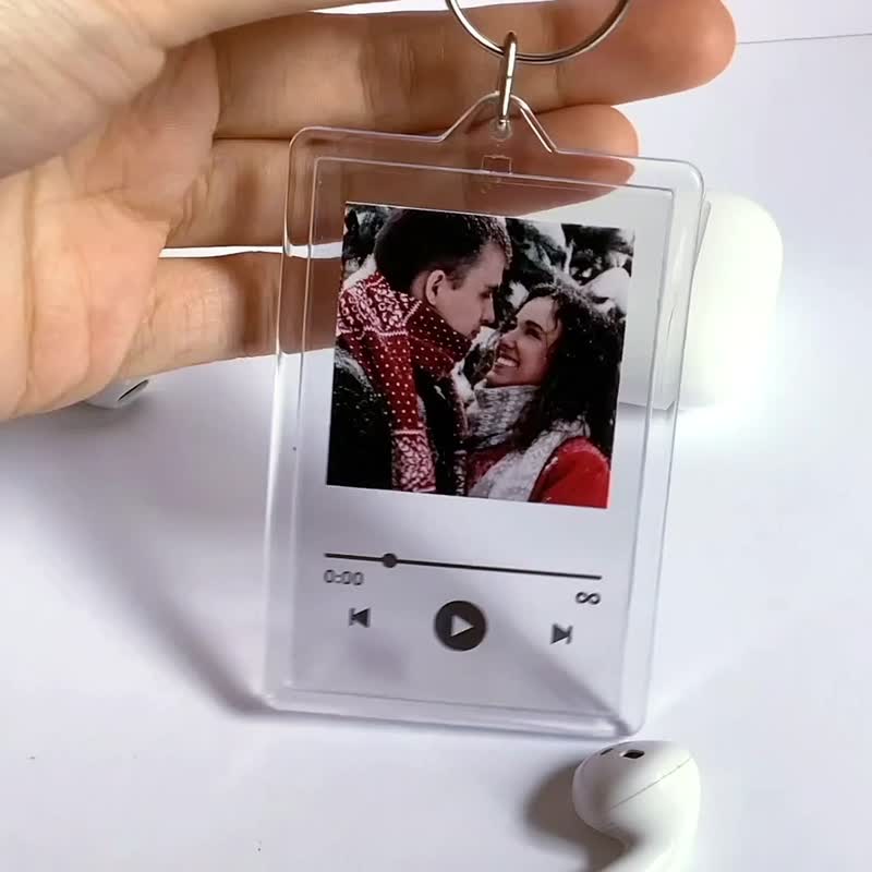 [Customized Song Photos] Couple Gifts A pair of discounted music player keychains Scan the QR code to listen to songs - ที่ห้อยกุญแจ - อะคริลิค 