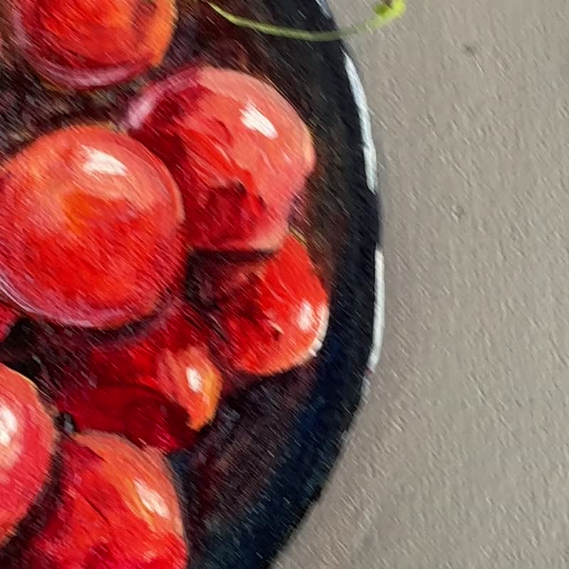 Cherry original oil painting - Wall Décor - Other Materials Red