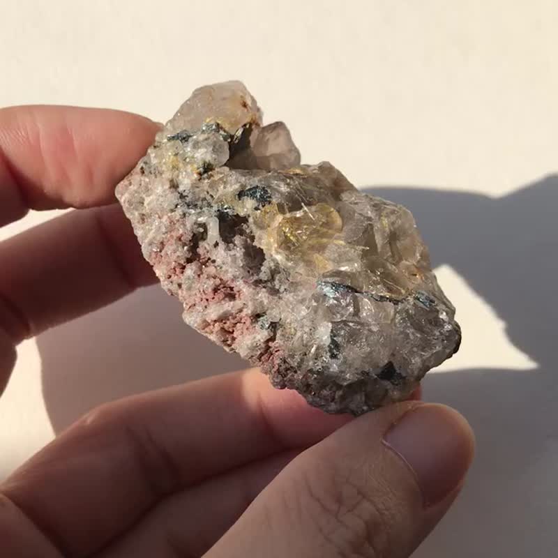 板鈦晶簇 水晶簇 金髮晶 天然水晶 冰透 擺設 水晶原礦 原石 crys - 擺飾/家飾品 - 水晶 金色