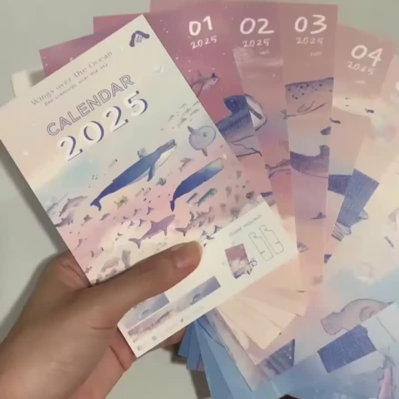 Wings over the ocean | Desk calendar, Postcard calendar, customized standee - 日曆/月曆/年曆 - 紙 