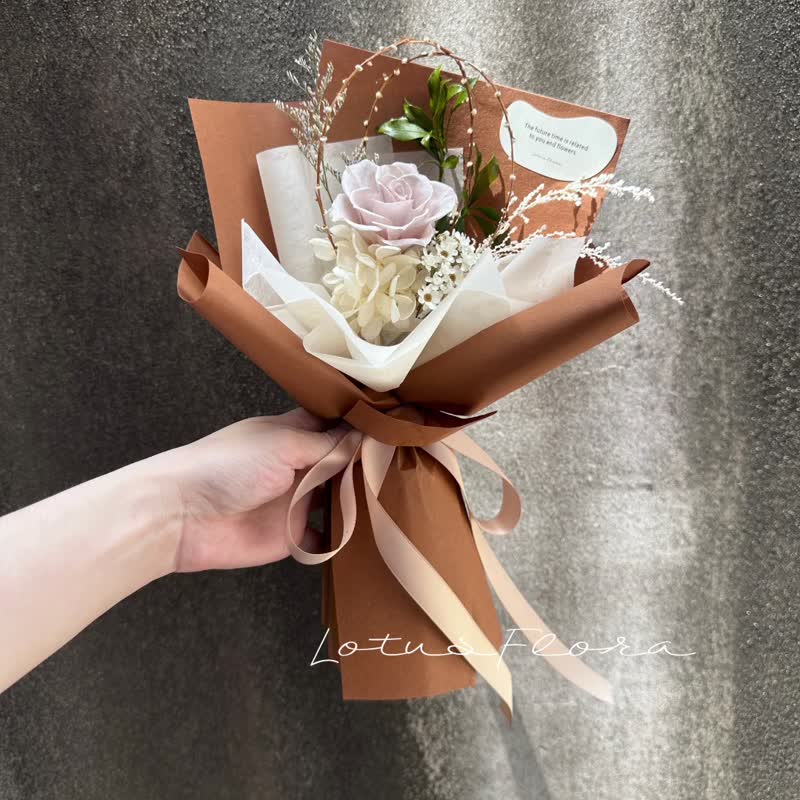 LotusFlora eternal small rose bouquet petty bourgeoisie bouquet eternal flower gift multi-color rose bouquet - Dried Flowers & Bouquets - Plants & Flowers 