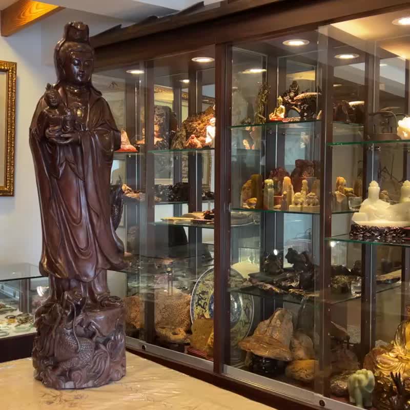 紅木 印度金星小葉紫檀 佛像 送子觀音 全手工雕刻 山奇藝術 - 擺飾/家飾品 - 木頭 咖啡色