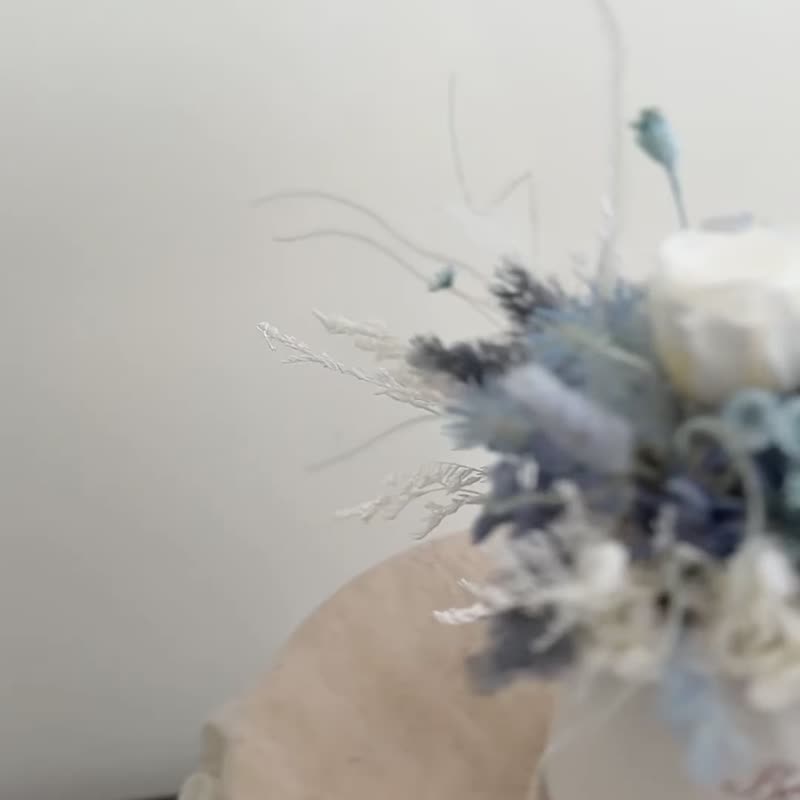 【永生玫瑰花盆花】• 情人節禮物/生日禮物/永生花/永生玫瑰花 - 乾燥花/永生花 - 植物．花 藍色