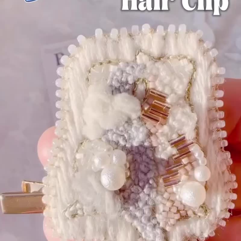 Be Together | Handmade Embroidery Hair Clip - เครื่องประดับผม - งานปัก 