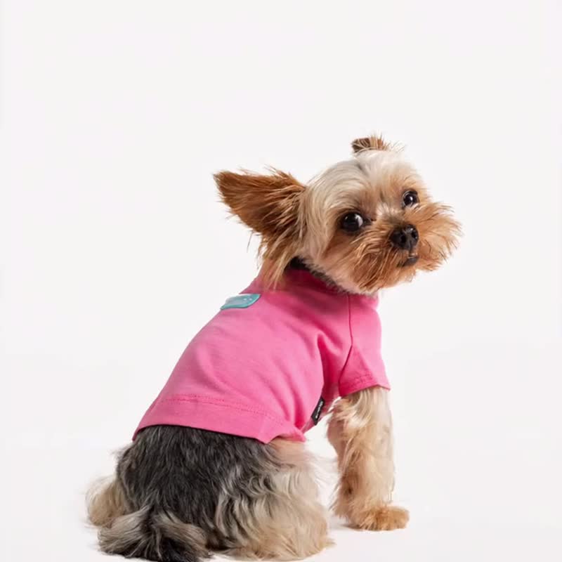 bump up【Air Tag T】Fluorescent Color, Dog Clothing, Cute Dog Clothes - ชุดสัตว์เลี้ยง - ผ้าฝ้าย/ผ้าลินิน สึชมพู