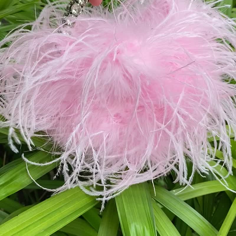 Venie sweet pink feathers mini bag for cocktail party - Handbags & Totes - Down Pink