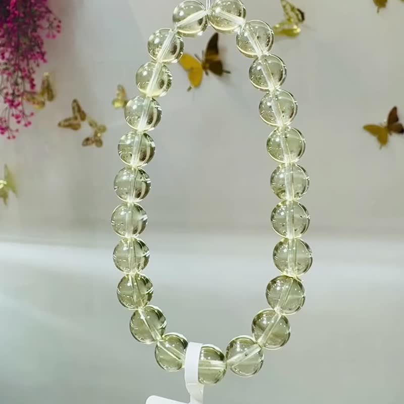 精品稀有品種利比亞黑金藍針隕石8.5mm16.38g財富引流器事業招財 - 手鍊/手環 - 半寶石 黃色