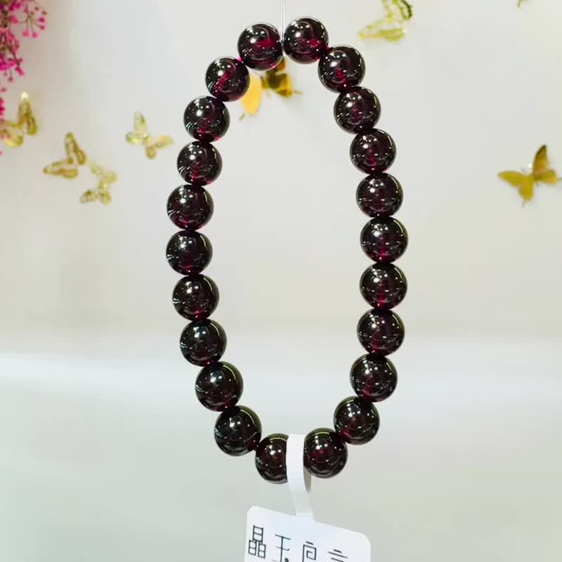 天然小精品經典紅石榴水晶8.5mm32g美容水晶氣血循環 - 手鍊/手環 - 水晶 紫色