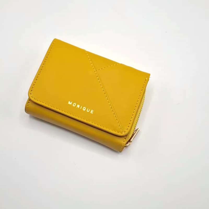 女短夾 Ellie Mini Wallet / Mustard Yellow 黃色的 - 錢包/皮夾/長短夾 - 真皮 黃色