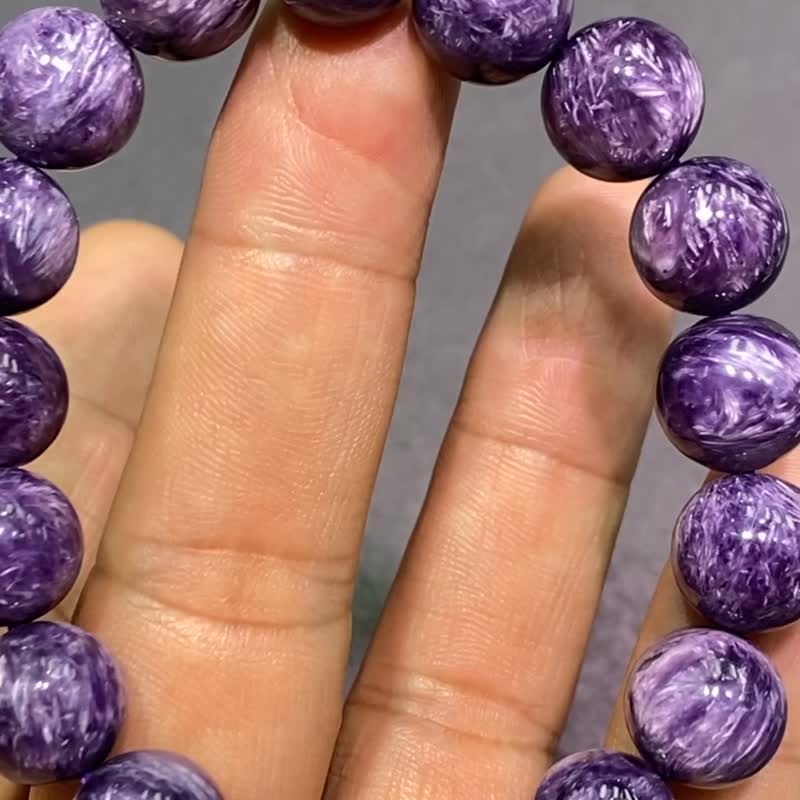 紫龍晶 源於俄羅斯西伯利亞的查羅河 品相一流 一物一圖 - 手鍊/手環 - 水晶 