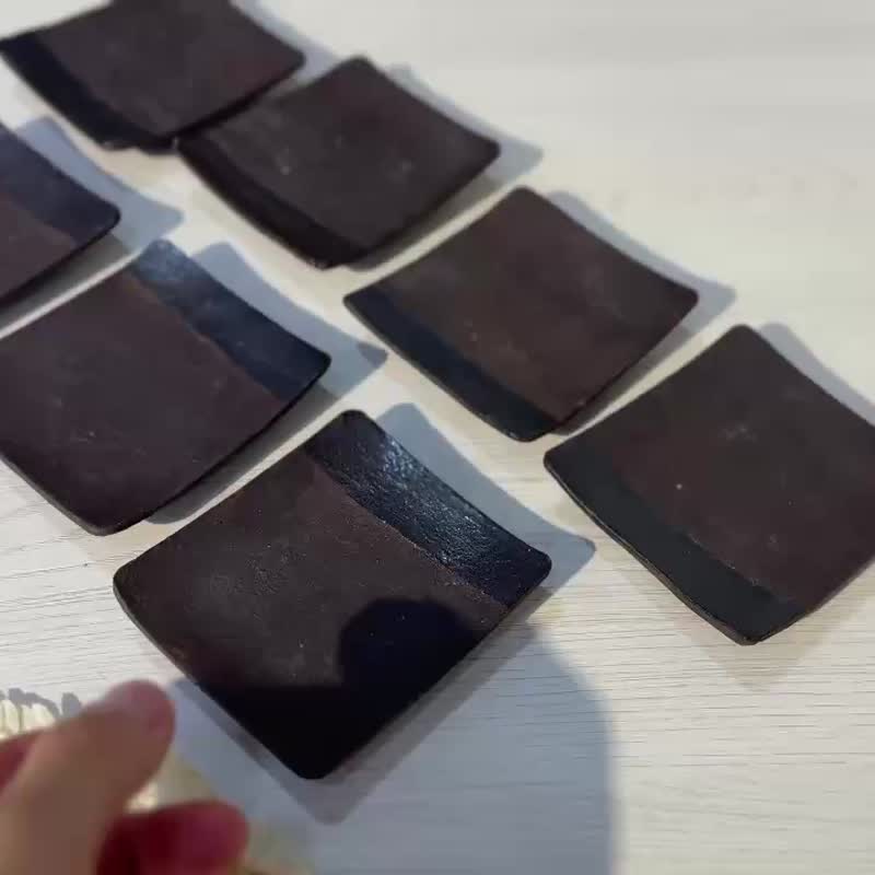 極簡風方形杯托一組7個 - 茶壺/茶杯/茶具 - 陶 