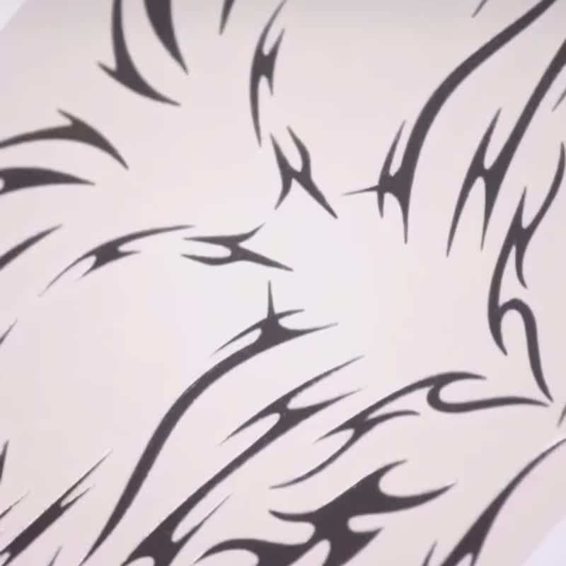 銀灰色火焰眼線紋身貼花紋身未來派金屬風格音樂節生日派對風格照 - 紋身貼紙/刺青貼紙 - 其他材質 銀色