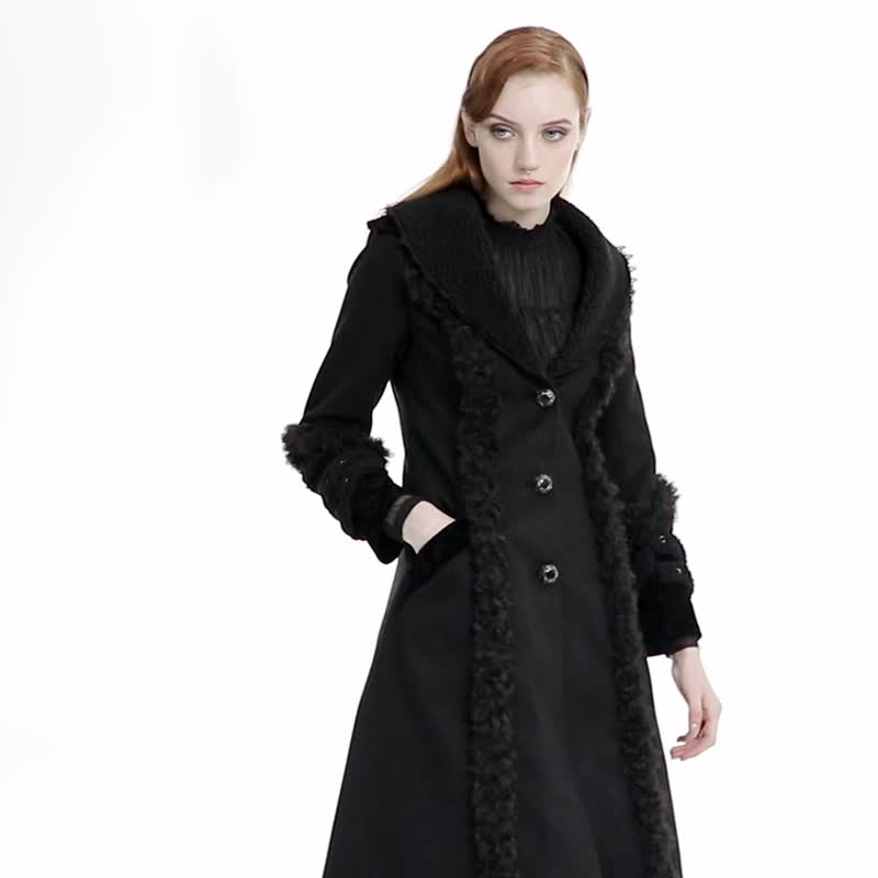 Gothic Metaphysical Detective Plush Coat - Women's Casual & Functional Jackets - Other Materials Black