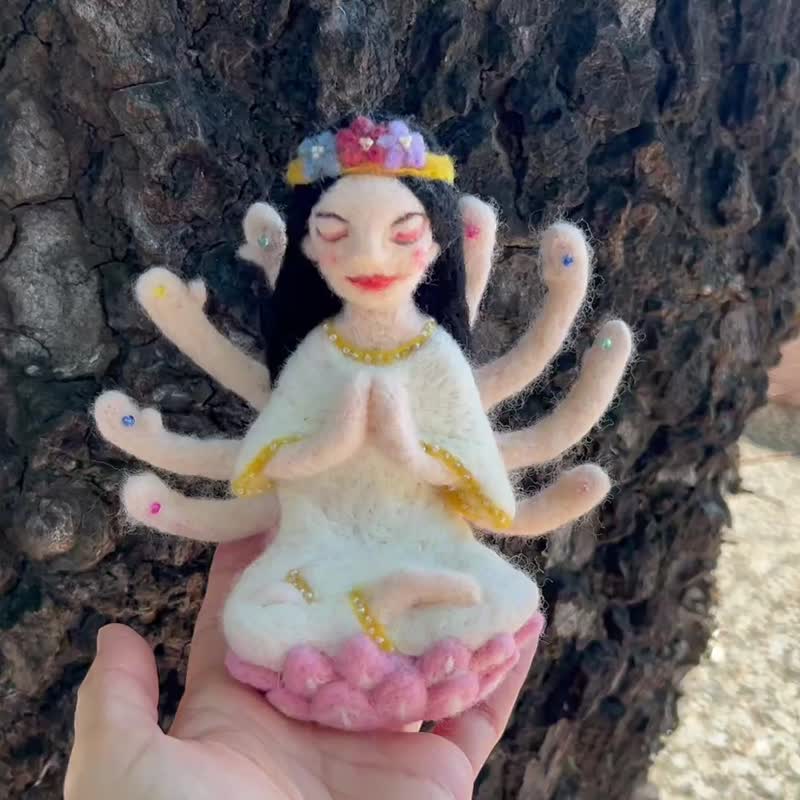 千手觀音像 - 擺飾/家飾品 - 羊毛 粉紅色