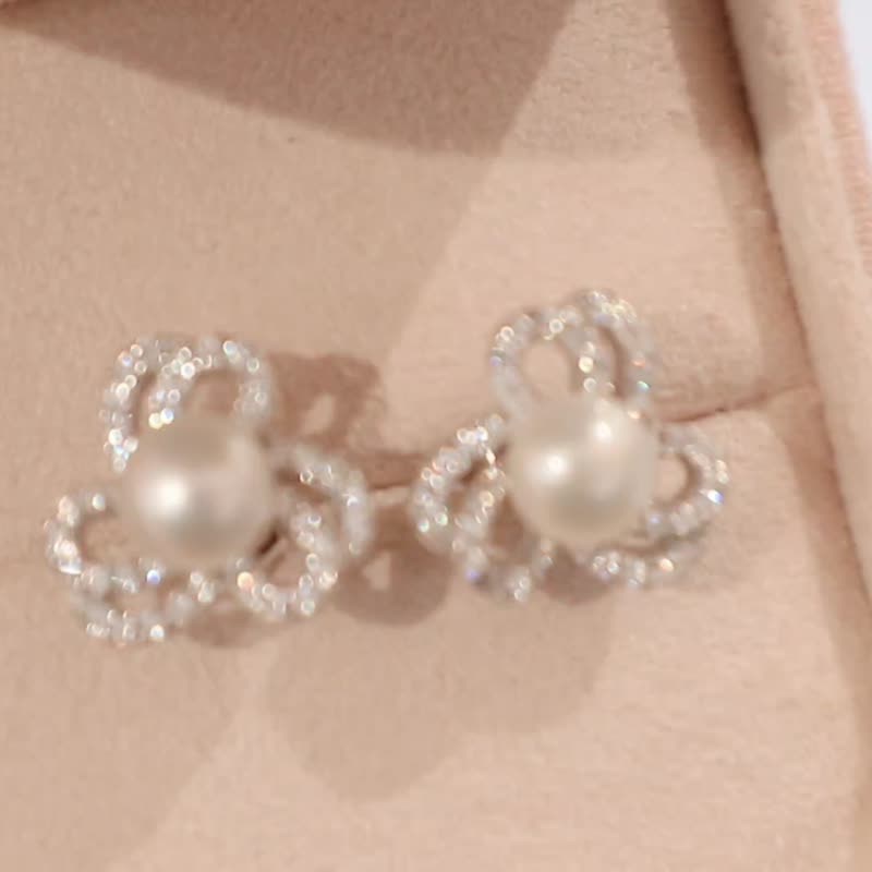 925純銀5.5-6mm 天然淡水珍珠耳環 - 耳環/耳夾/耳骨夾 - 珍珠 銀色