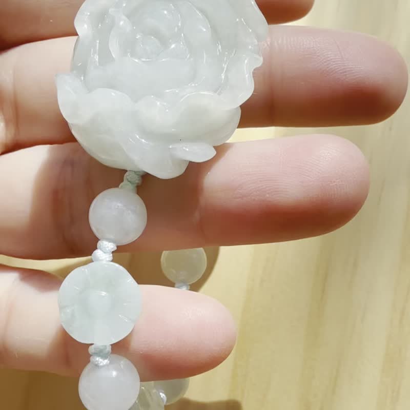 Handmade Jade Bracelet -Peony Grace - 手鍊/手環 - 玉石 綠色