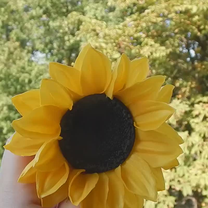 Sunflower gifts jewelry Yellow flower hair clips Bridal hair pin Wedding Bride - เครื่องประดับผม - พืช/ดอกไม้ สีเหลือง